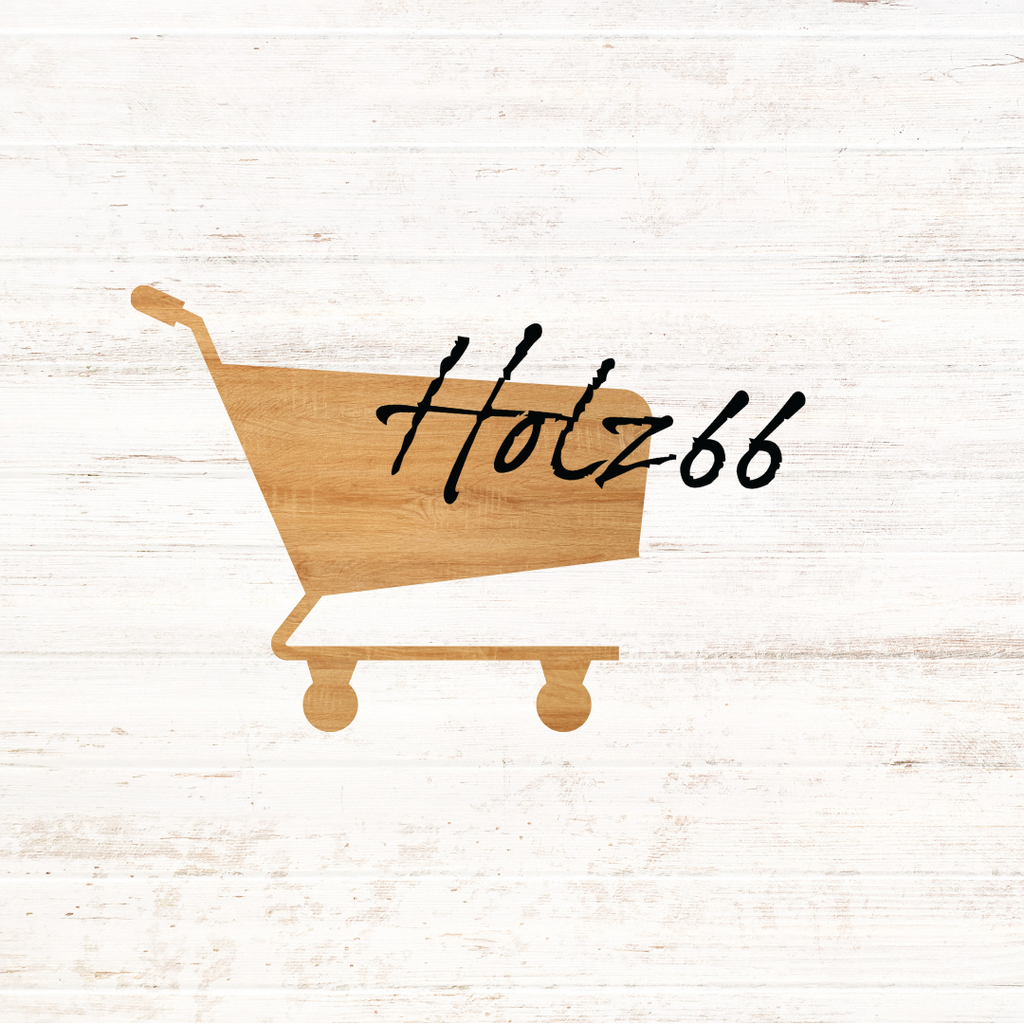 Holz66 Logo in einem Warenkorb, der den Komfort des Online-kaufe von hochwertigen Massivholzmöbeln zeigen soll
