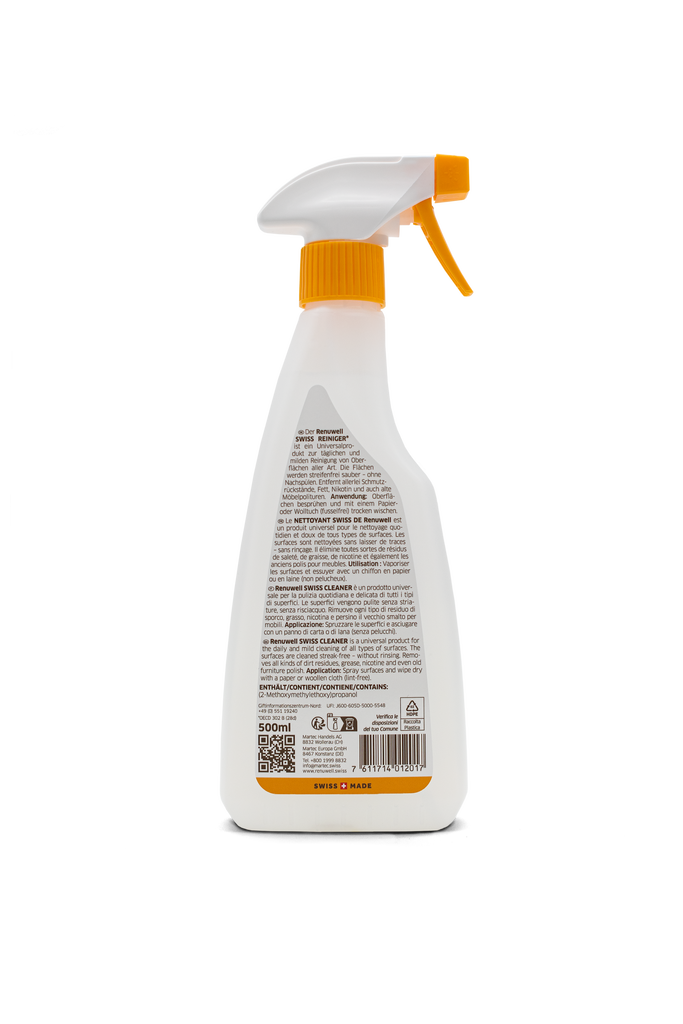 Renuwell Swiss-Reiniger 500ml Sprühflasche Rückansicht bei Holz66