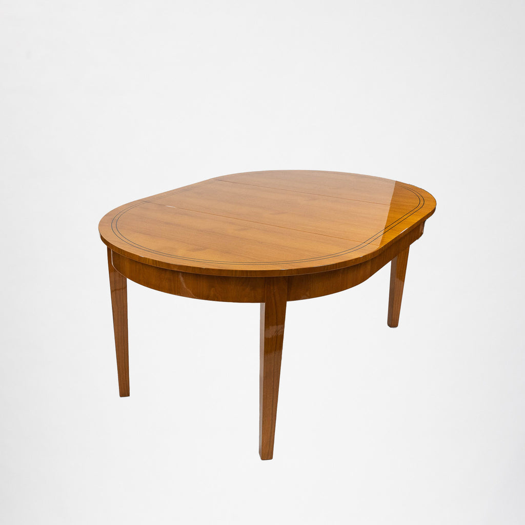 Ausziehbarer Runder Biedermeier Tisch KERSTING mit konisch zulaufenden Beinen mit einer Einsteckplatte